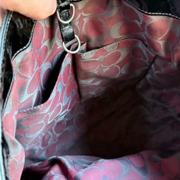 Vintage Coach Leather Tote Bag Black Large Shoulder Bag Classic Everyday Purse - Picture 10 of 17